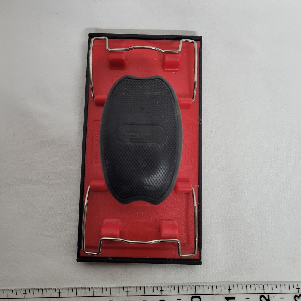 Hyper Tough Hand Sander Red Black Rubber Grip Manual Sanding Block Tool